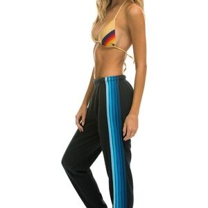 Aviator Nation Charcoal Joggers with Blue Stripe